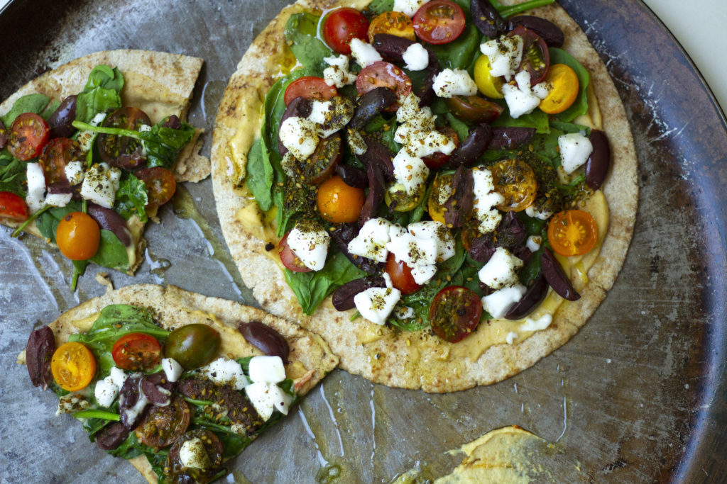 mediterranean pita pizza