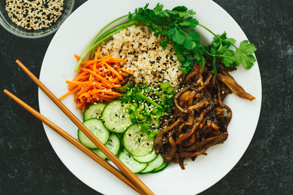 teriyaki mushroom bowl